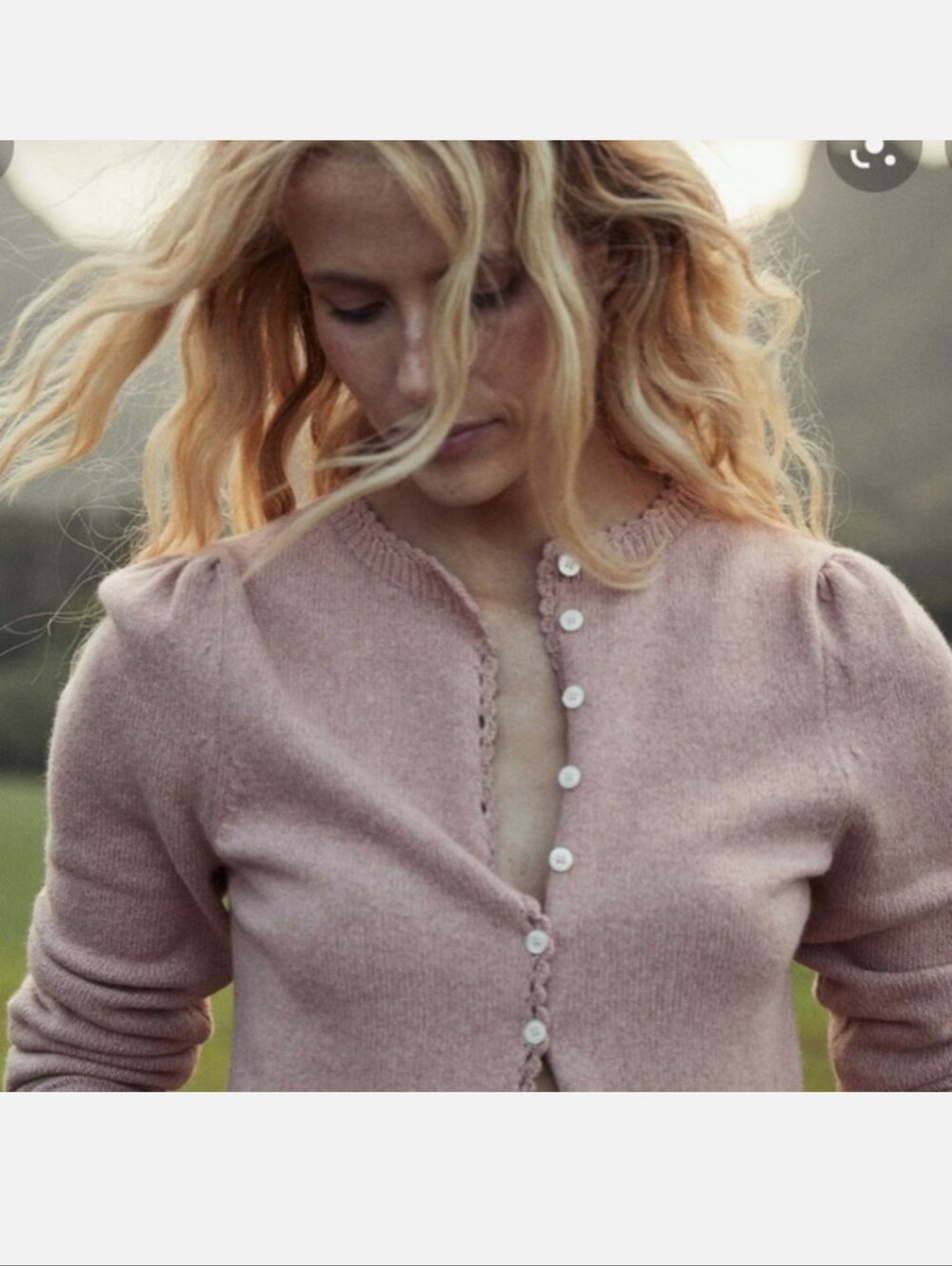 Rare Doen Holbrook Cashmere Cardigan in Blush XL small repairs
